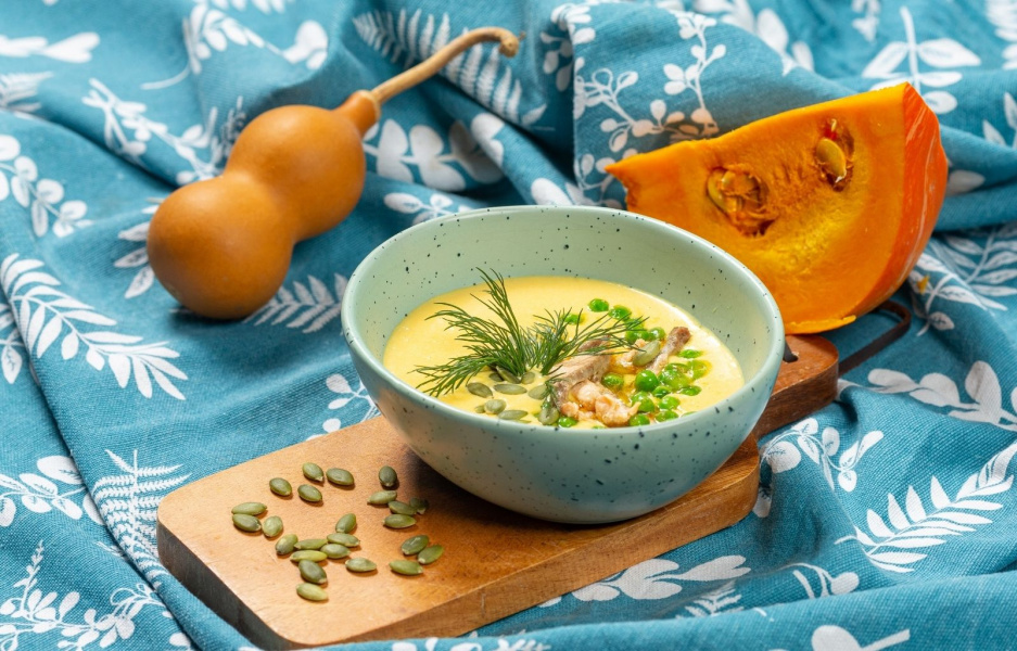 Тыквенный крем-суп с горбушей